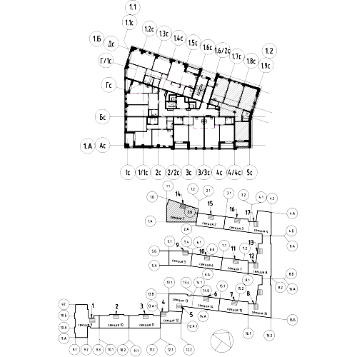 планировка трехкомнатной квартиры в ЖК «Эталон на Неве» №644
