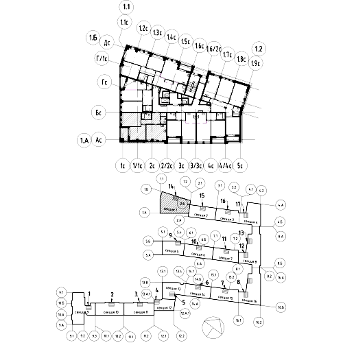 планировка двухкомнатной квартиры в ЖК «Эталон на Неве» №635