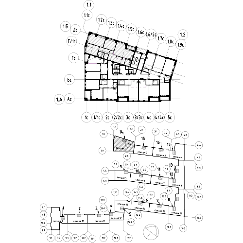 планировка трехкомнатной квартиры в ЖК «Эталон на Неве» №637