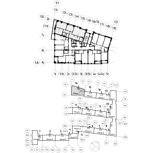 планировка трехкомнатной квартиры в ЖК «Эталон на Неве» №655