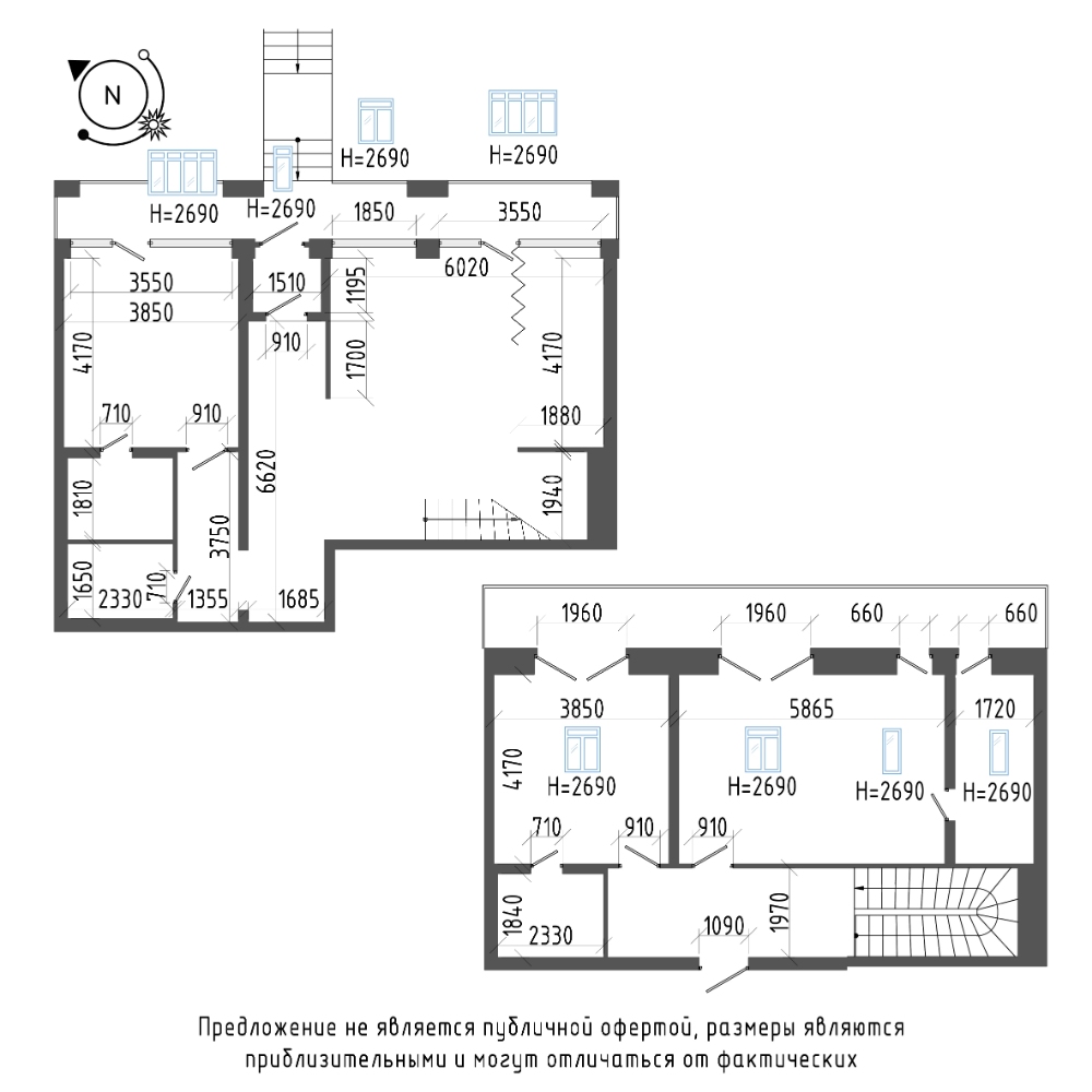 планировка четырехкомнатной квартиры в ЖК «Эталон на Неве» №784