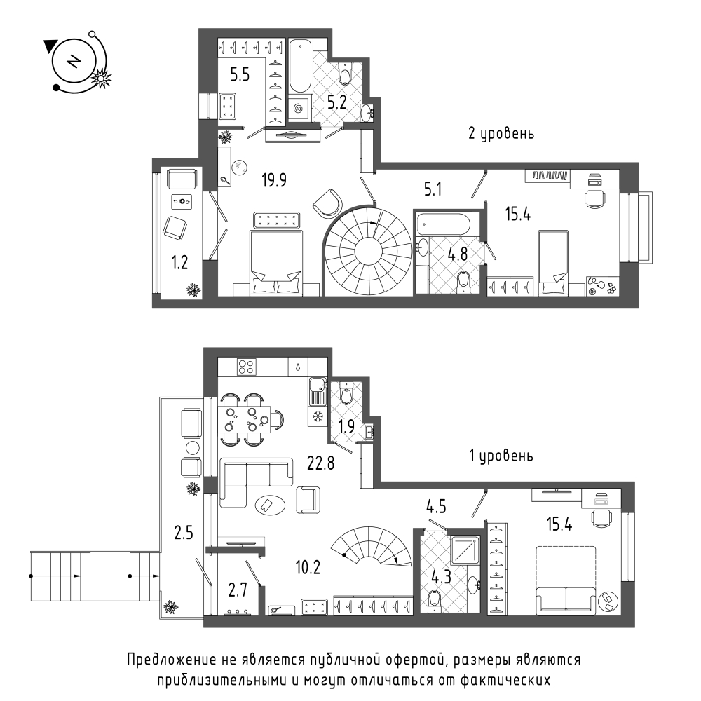 планировка трехкомнатной квартиры в ЖК «Эталон на Неве» №786