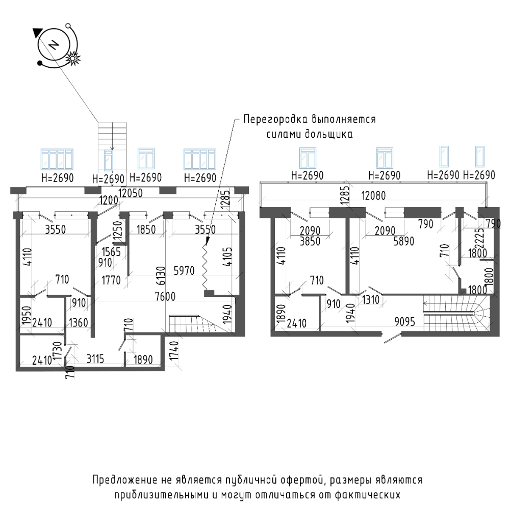 планировка четырехкомнатной квартиры в ЖК «Эталон на Неве» №354