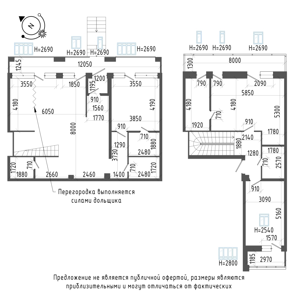 планировка четырехкомнатной квартиры в ЖК «Эталон на Неве» №554