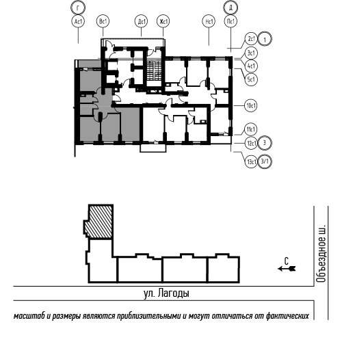 планировка трехкомнатной квартиры в ЖК «Охта Хаус» №24