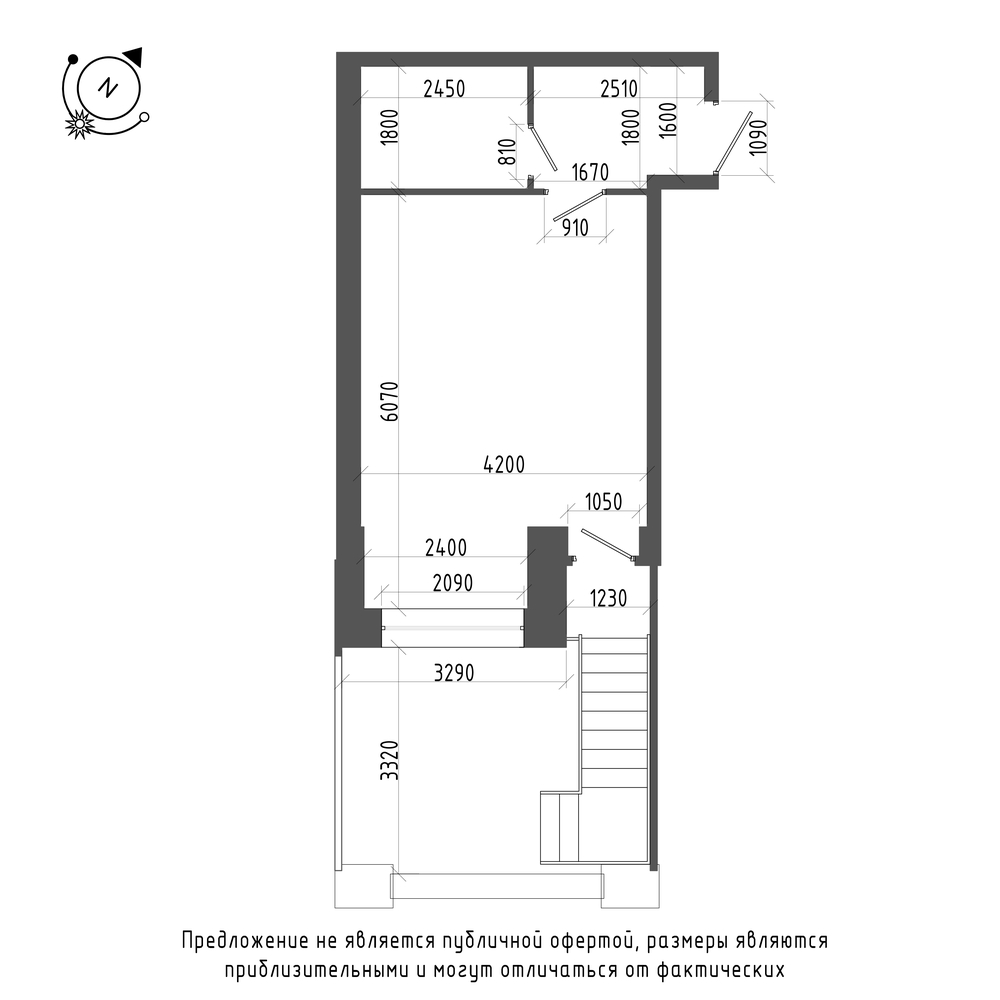 планировка квартиры студии в ЖК «Эталон на Неве» №128