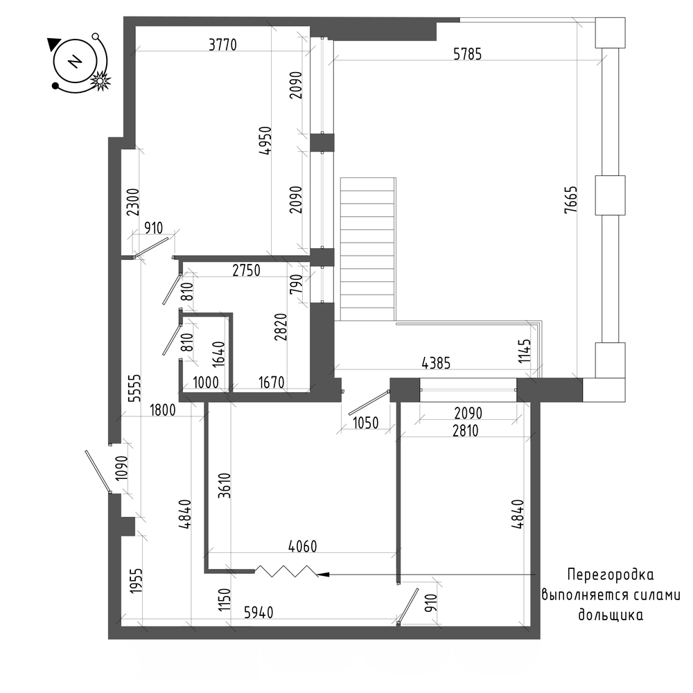 планировка двухкомнатной квартиры в ЖК «Эталон на Неве» №2