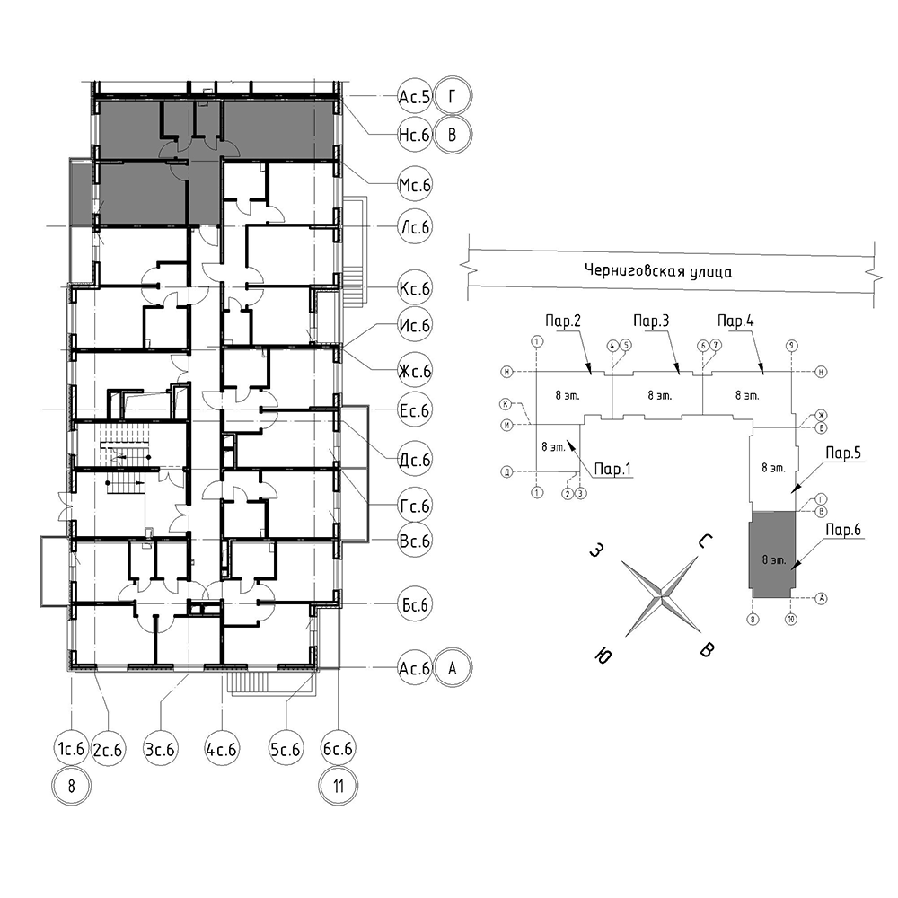 планировка двухкомнатной квартиры в Квартал Che №207