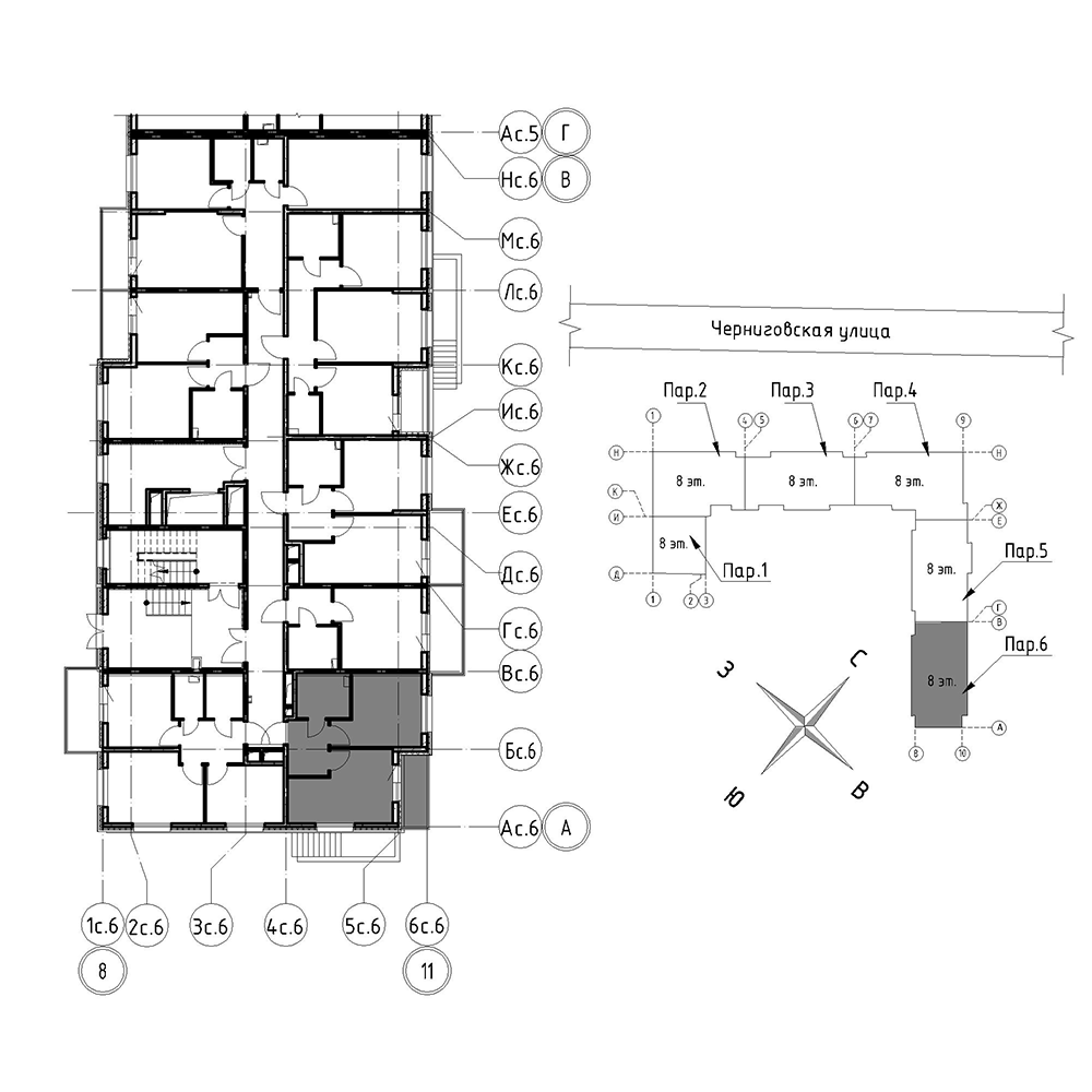 планировка однокомнатной квартиры в Квартал Che №211