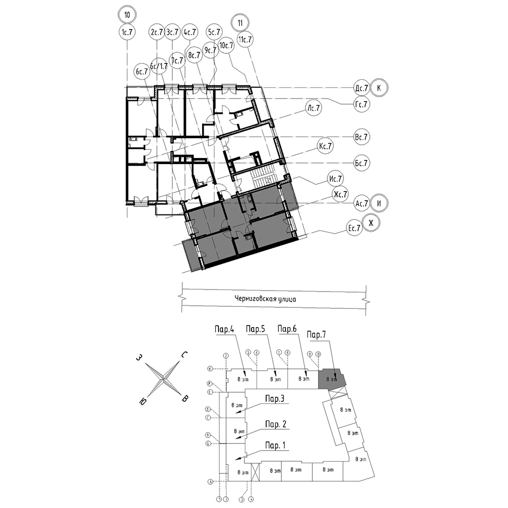 планировка трехкомнатной квартиры в Квартал Che №168