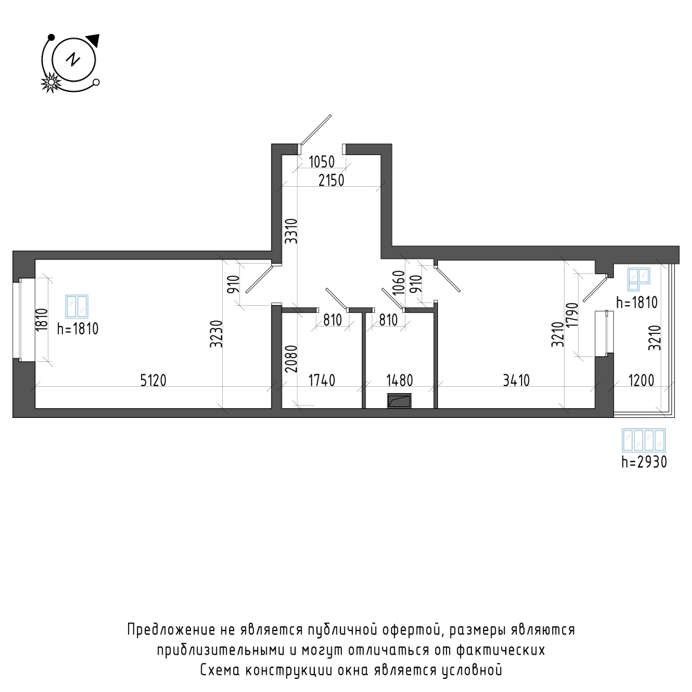 планировка однокомнатной квартиры в Квартал Che №49