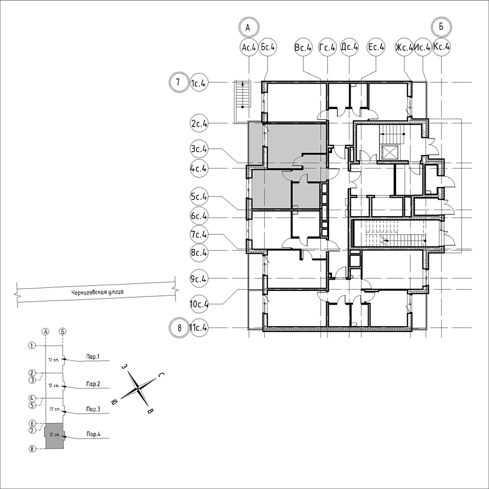 планировка однокомнатной квартиры в Квартал Che №147