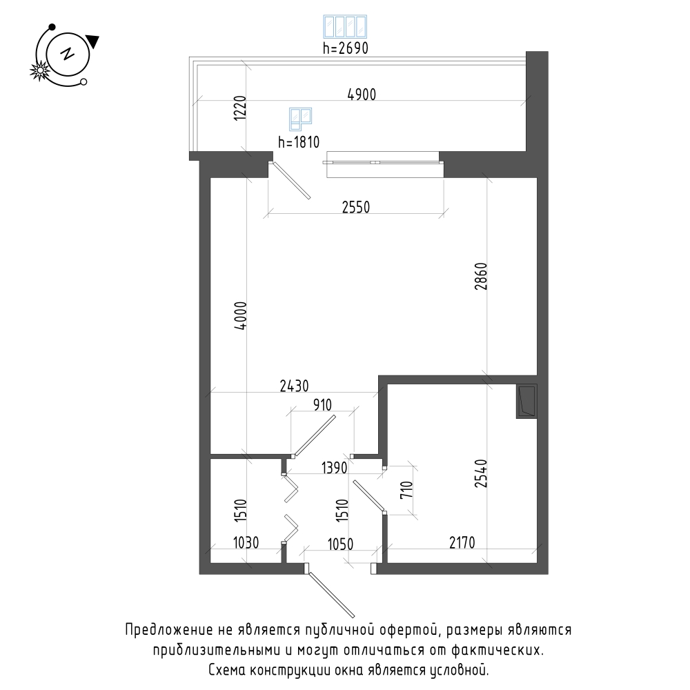 планировка квартиры студии в Квартал Che №123
