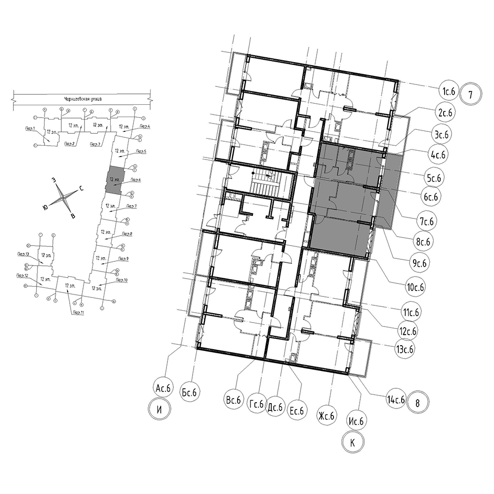 планировка двухкомнатной квартиры в Квартал Che №332