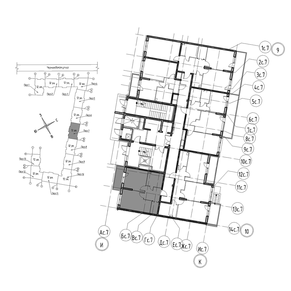 планировка однокомнатной квартиры в Квартал Che №382