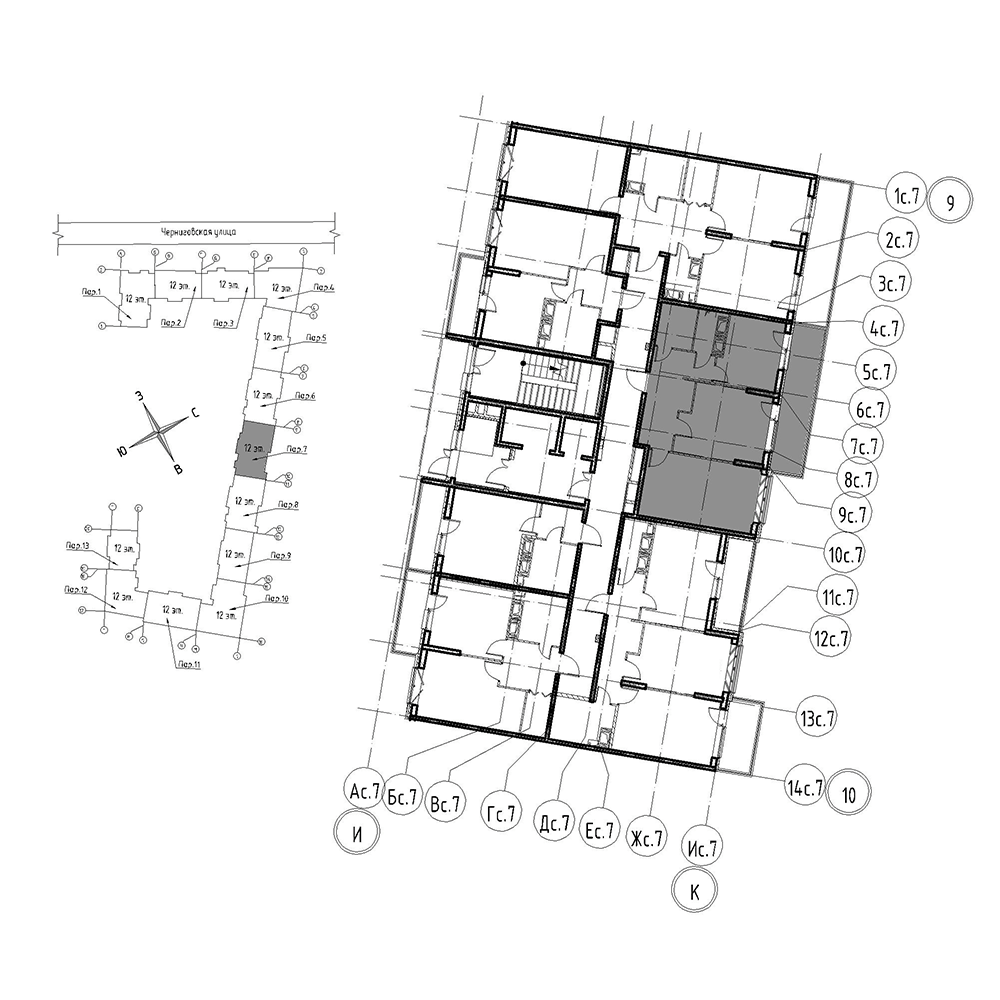 планировка двухкомнатной квартиры в Квартал Che №385