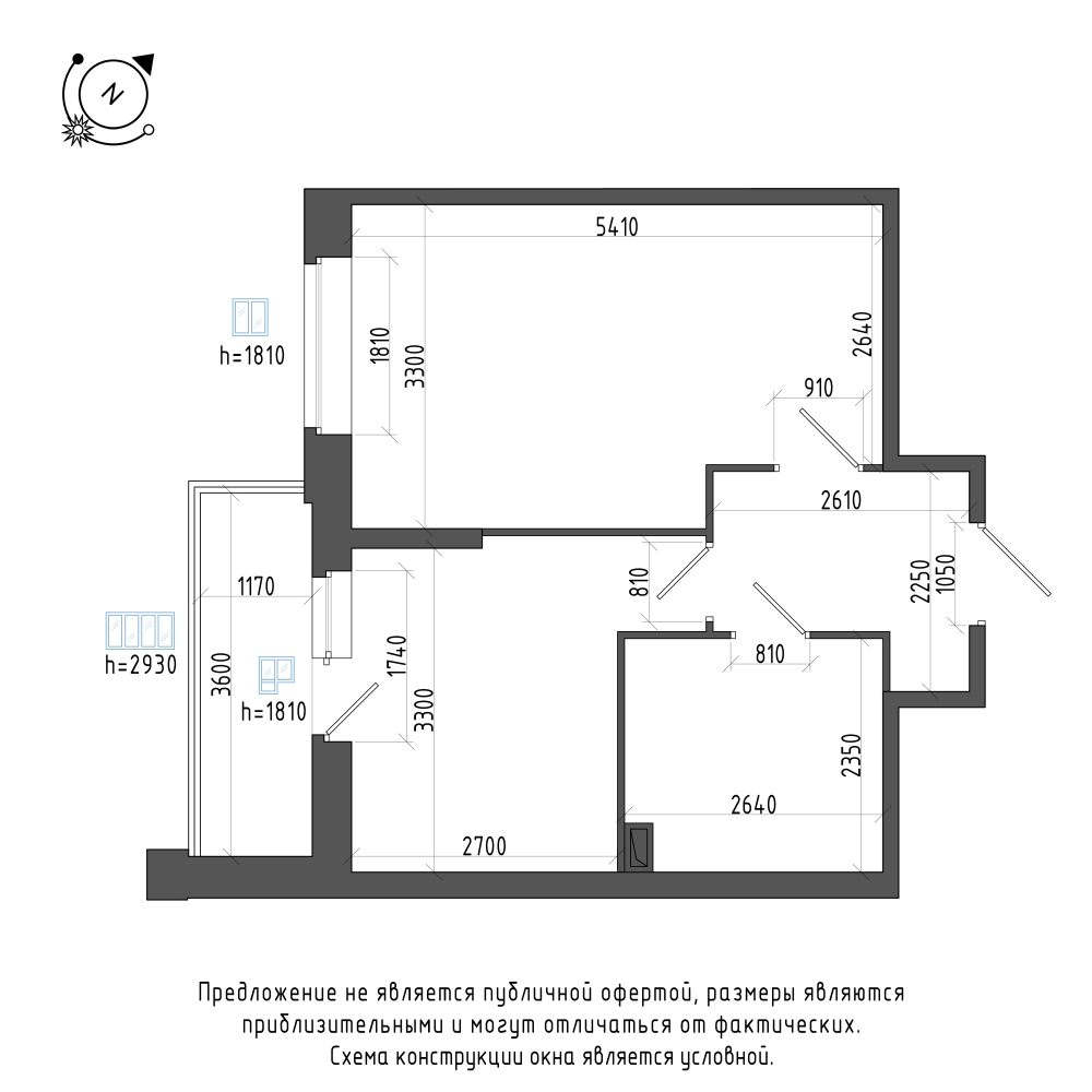 планировка однокомнатной квартиры в Квартал Che №449
