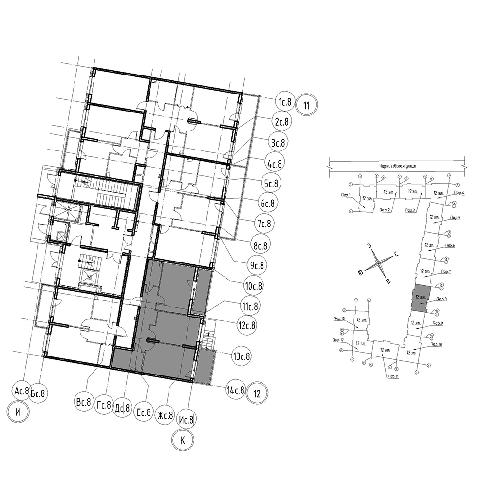 планировка двухкомнатной квартиры в Квартал Che №452