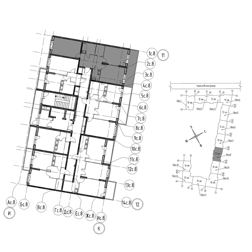планировка двухкомнатной квартиры в Квартал Che №455