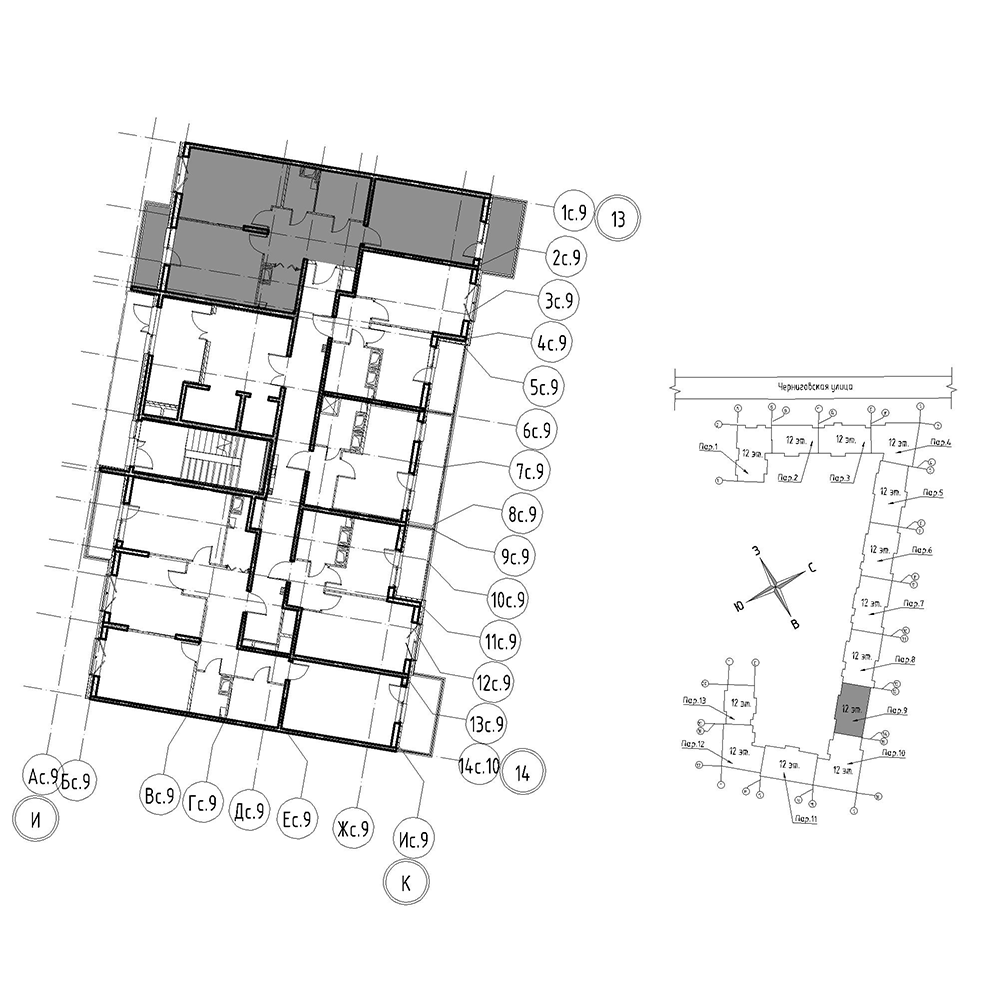 планировка двухкомнатной квартиры в Квартал Che №539