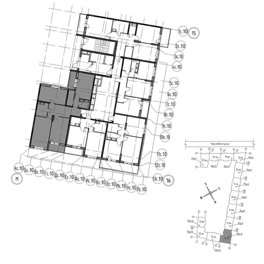 планировка трехкомнатной квартиры в Квартал Che №588