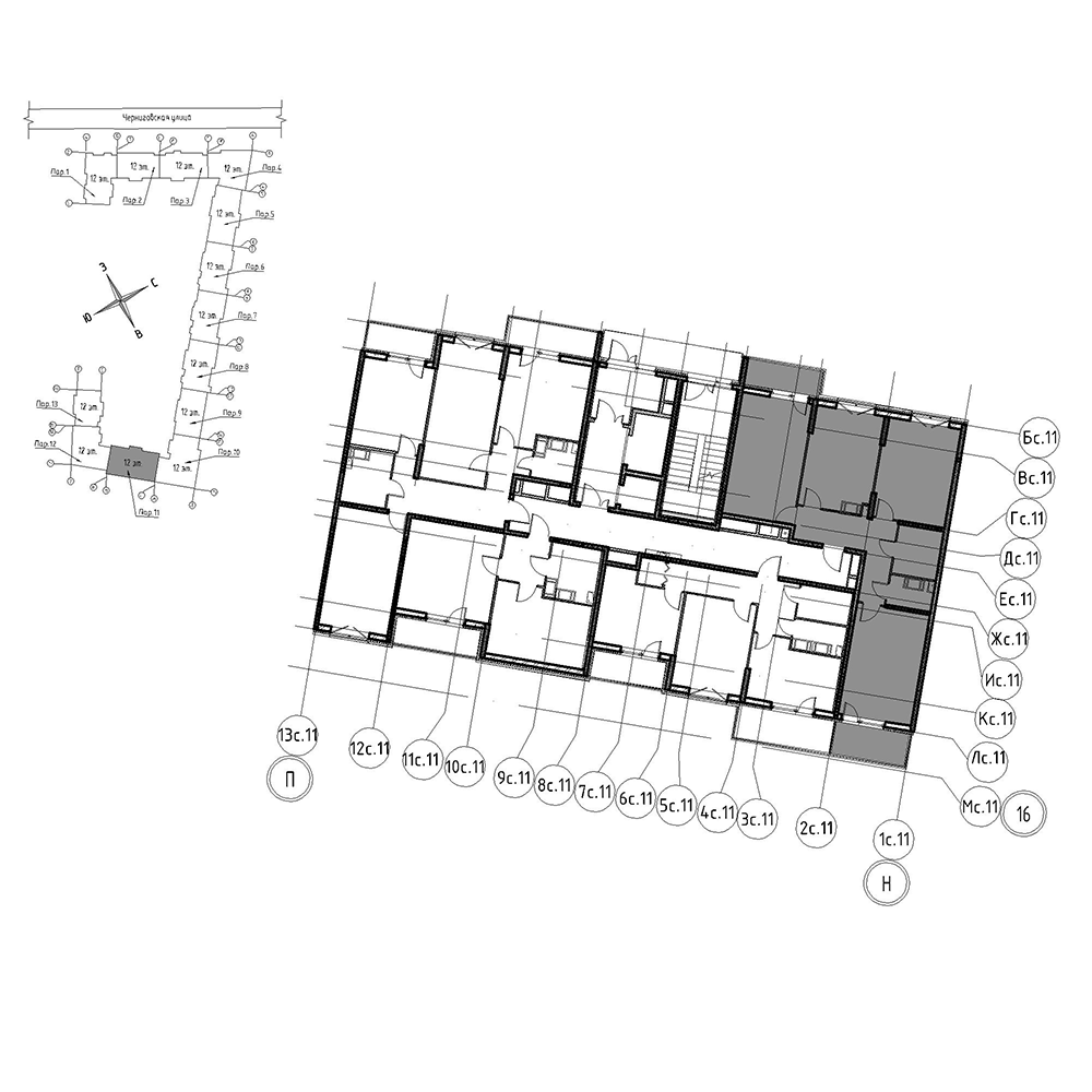 планировка трехкомнатной квартиры в Квартал Che №638