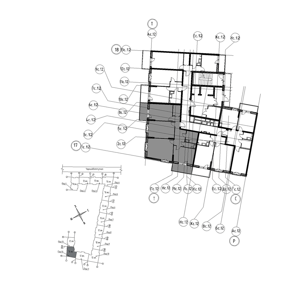 планировка трехкомнатной квартиры в Квартал Che №680