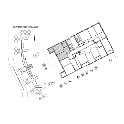 планировка однокомнатной квартиры в ЖК Галактика Pro №259