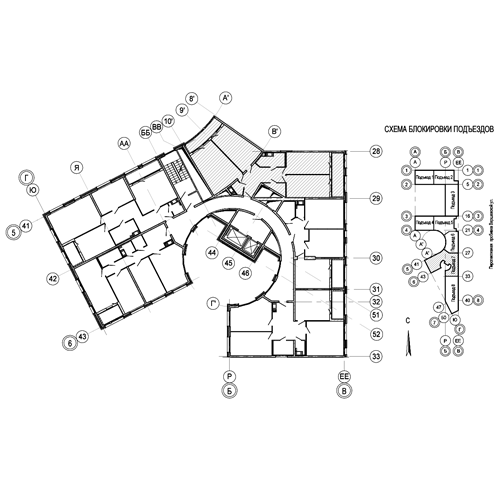 планировка трехкомнатной квартиры в ЖК Галактика Pro №249