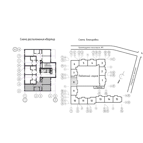 планировка двухкомнатной квартиры в ЖК «Монография» №363