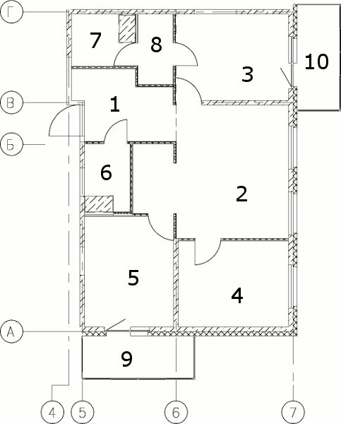планировка трехкомнатной квартиры в ЖК «Новоорловский» №206