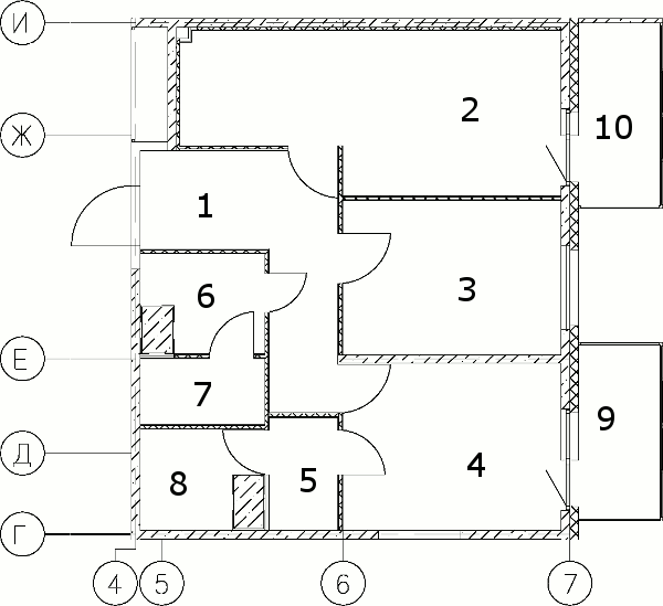 планировка двухкомнатной квартиры в ЖК «Новоорловский» №215