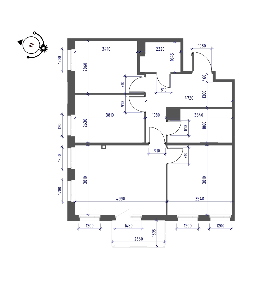 планировка трехкомнатной квартиры в ЖК iLona №11
