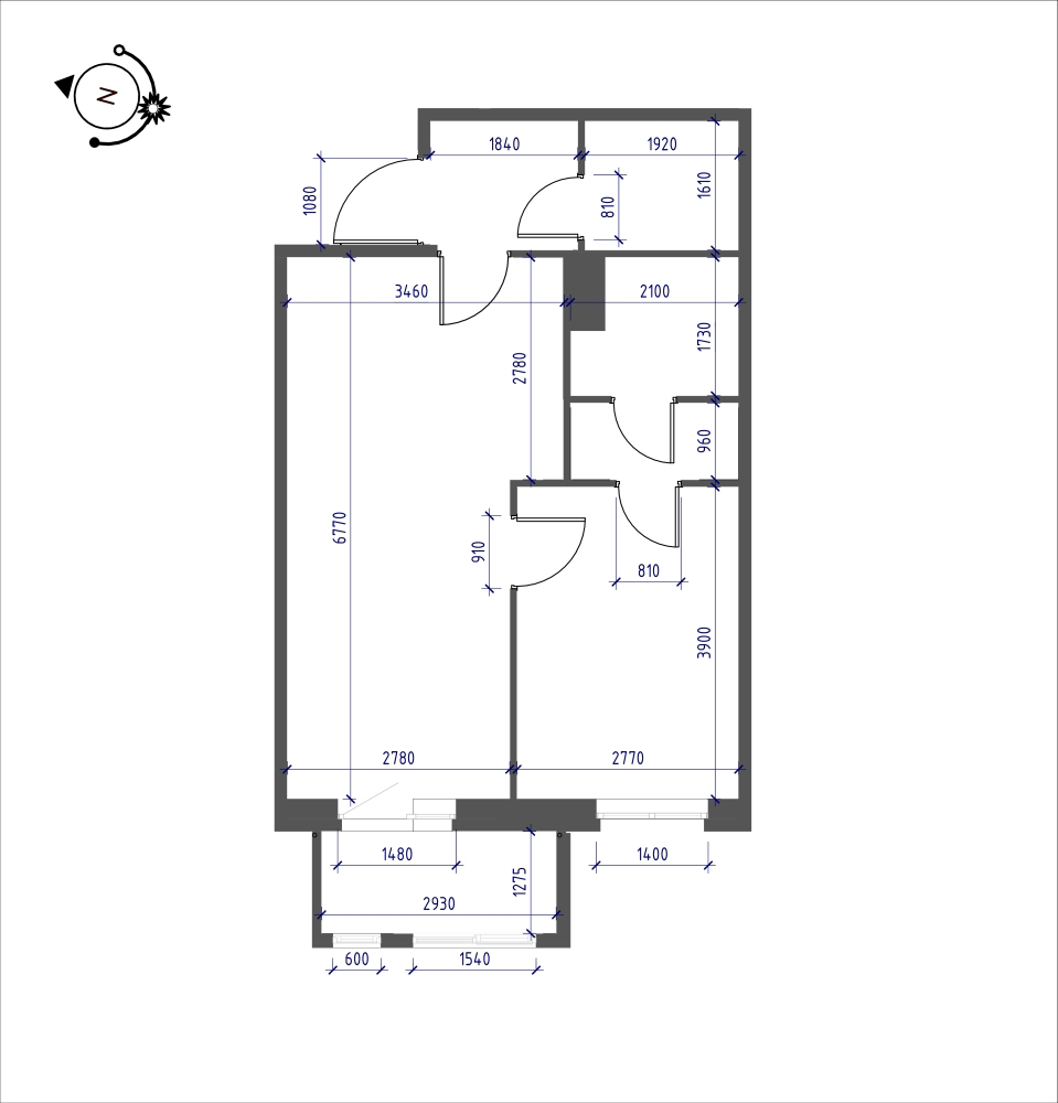 планировка однокомнатной квартиры в ЖК iLona №21