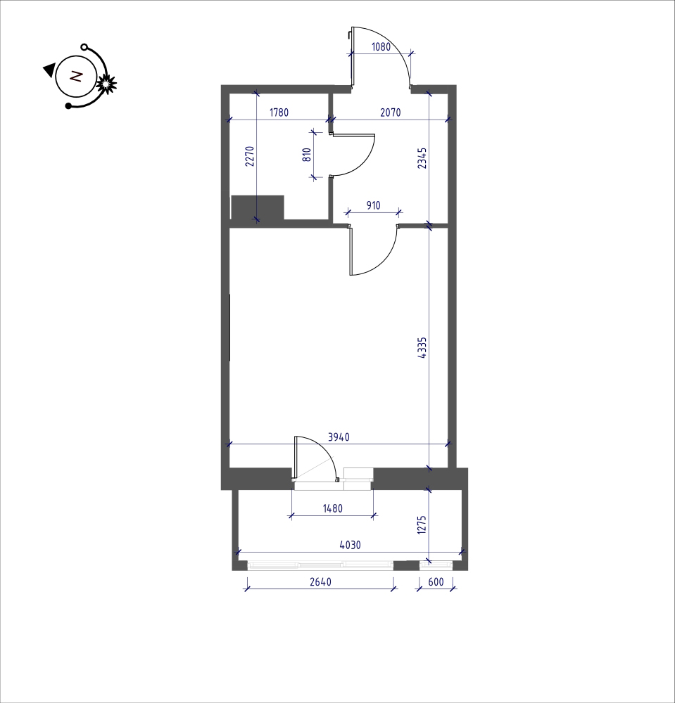планировка квартиры студии в ЖК iLona №24