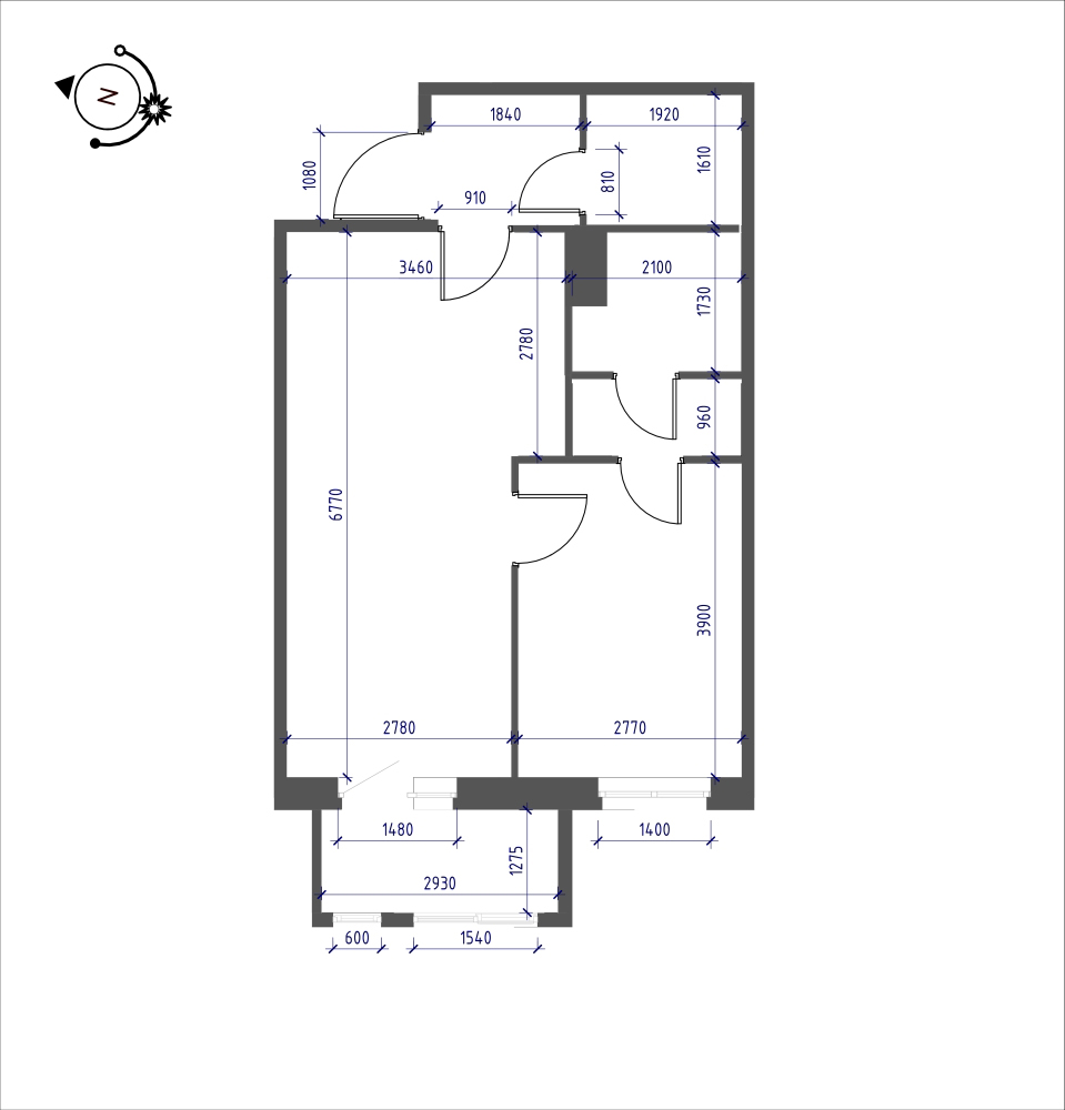 планировка однокомнатной квартиры в ЖК iLona №49