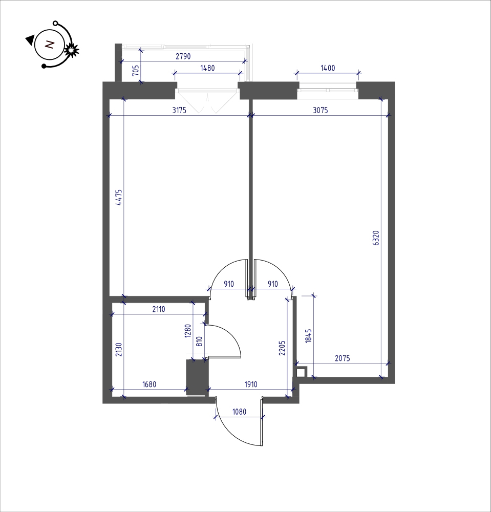 планировка однокомнатной квартиры в ЖК iLona №96