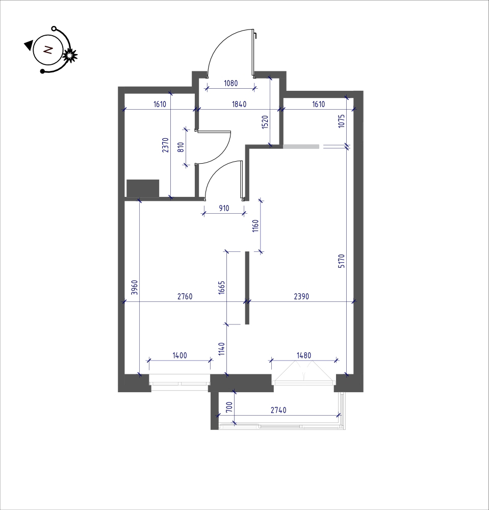 планировка однокомнатной квартиры в ЖК iLona №144