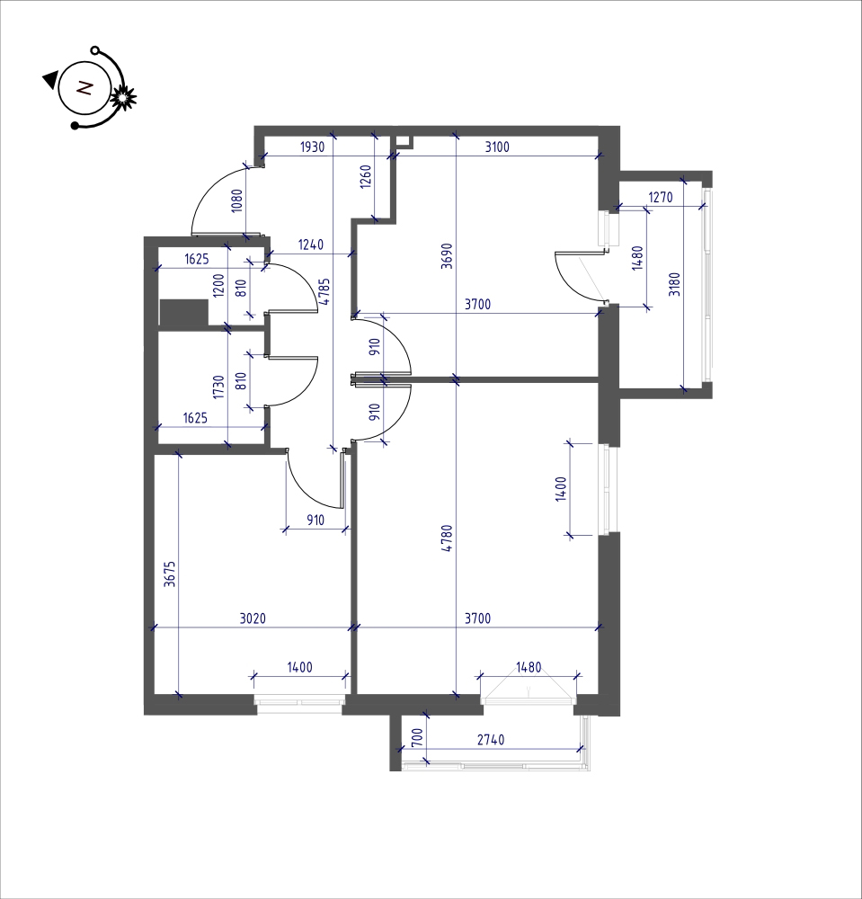планировка двухкомнатной квартиры в ЖК iLona №193